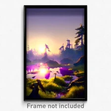 Pixel Art Poster - Alive Bog (8 Bit Psychedelic Trippy Weird Video Game Print)