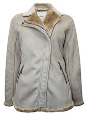 Ellos Women's Stone Faux Fur Collared Coat Uk 8, 10, 12, 14, 16