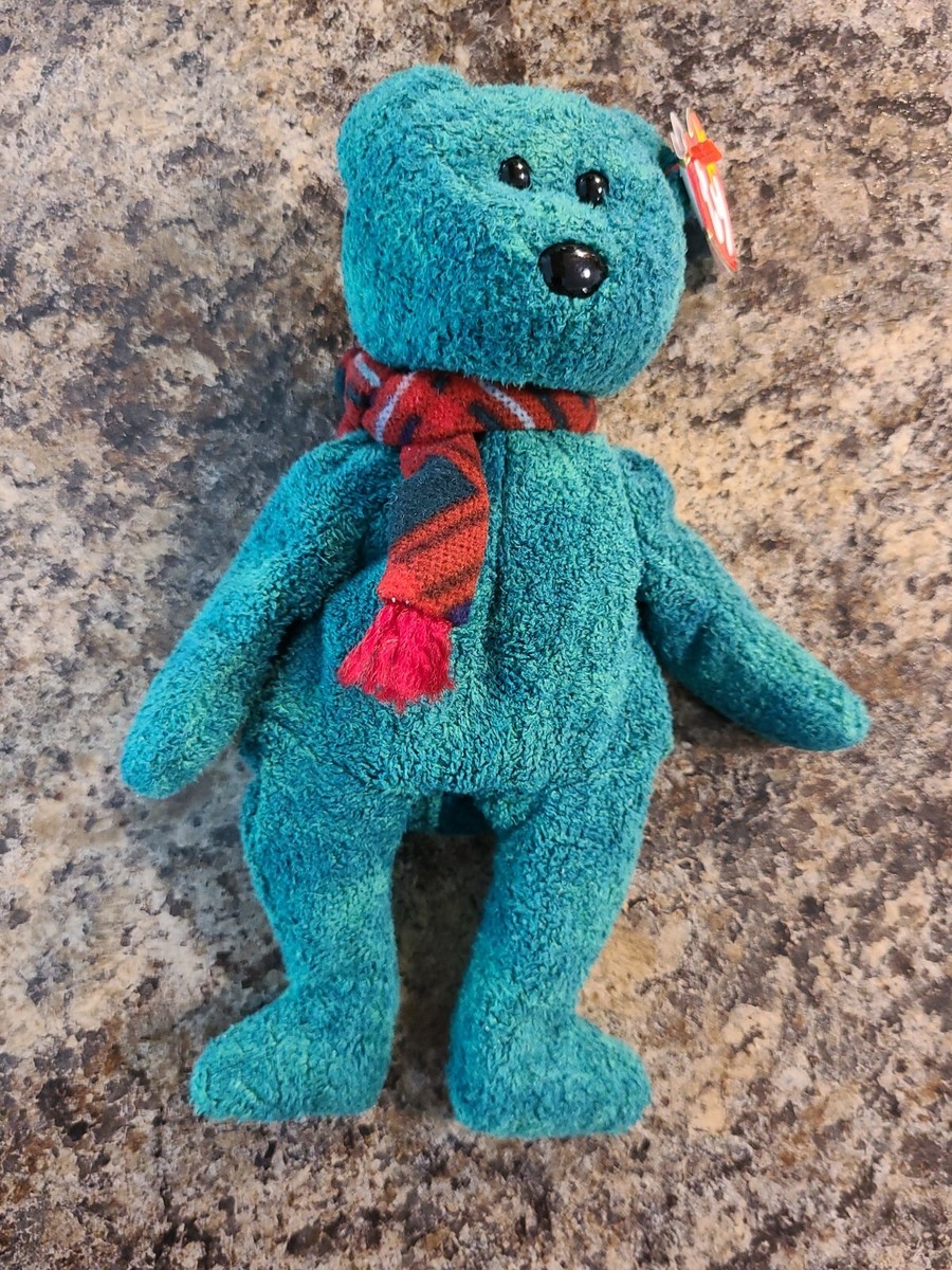 Wallace TY Beanie Baby Green Scottish Teddy Bear New w/ Tag Birthday Jan 25  1999
