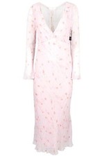 LOVESHACKFANCY PURPLE SILK MAXI DRESS US 2 UK 6