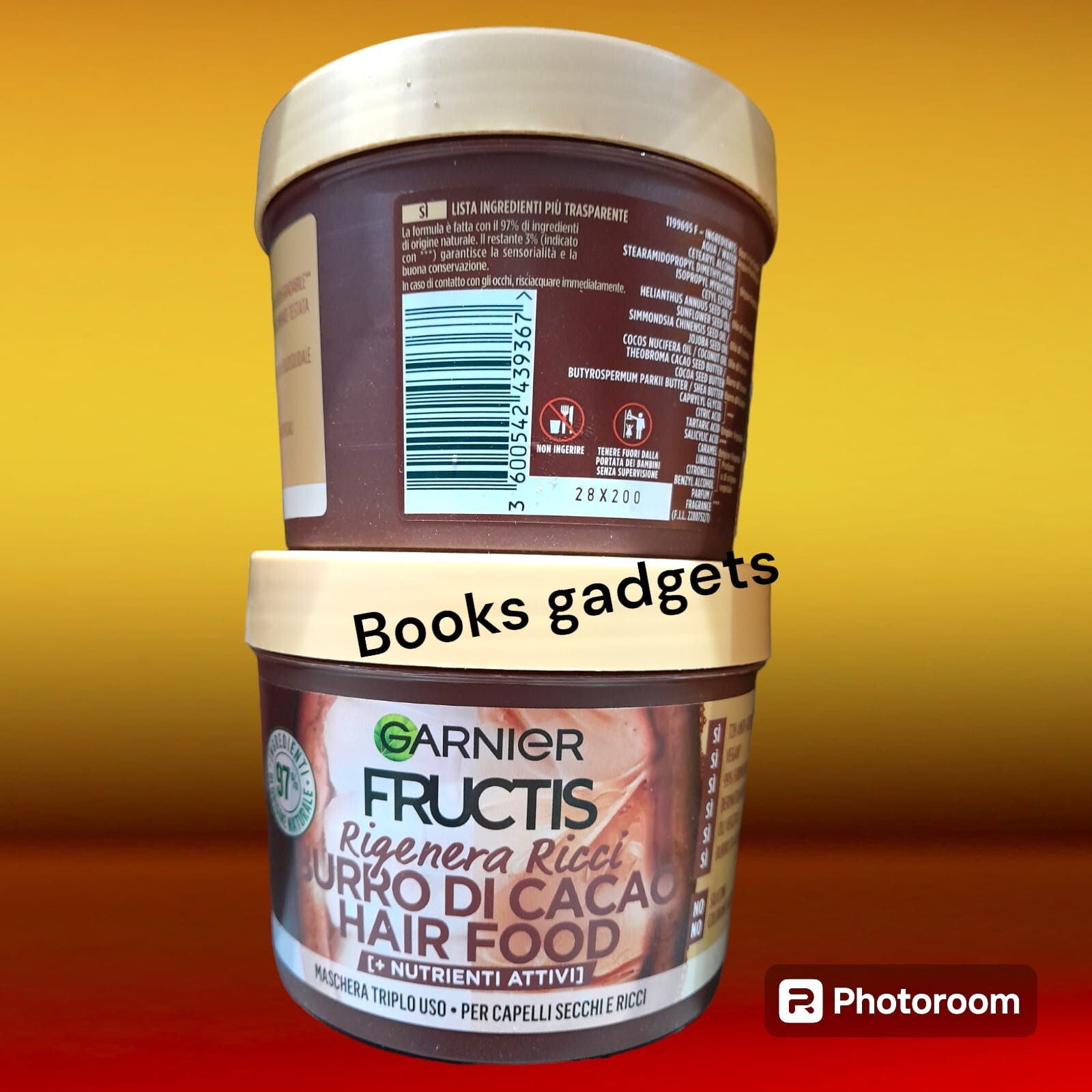 5 Barattoli Garnier Fructis Hair Food Burro Cacao Maschera Capelli Secchi Ricci