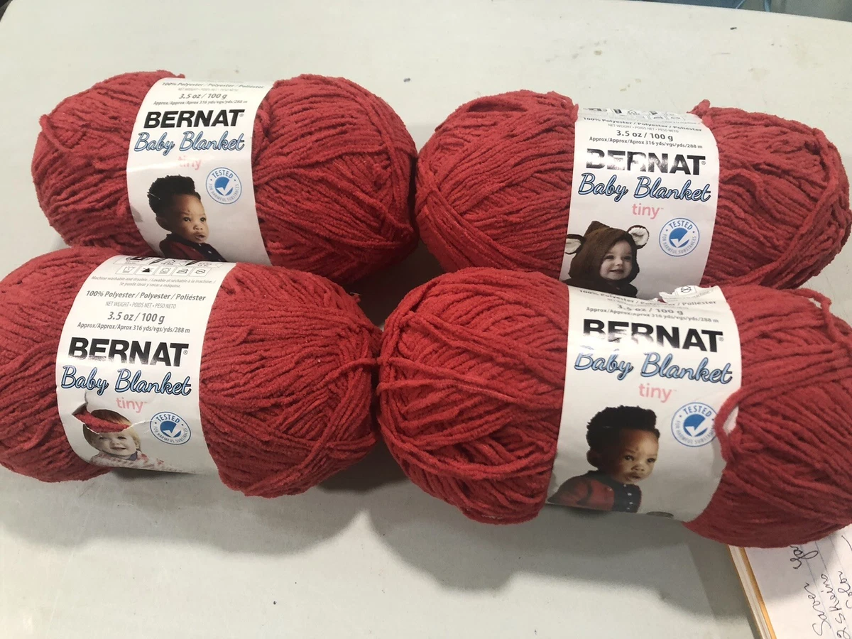 Bernat Baby blanket yarn lot of 4 skeins-3.5 oz each-Red Barn