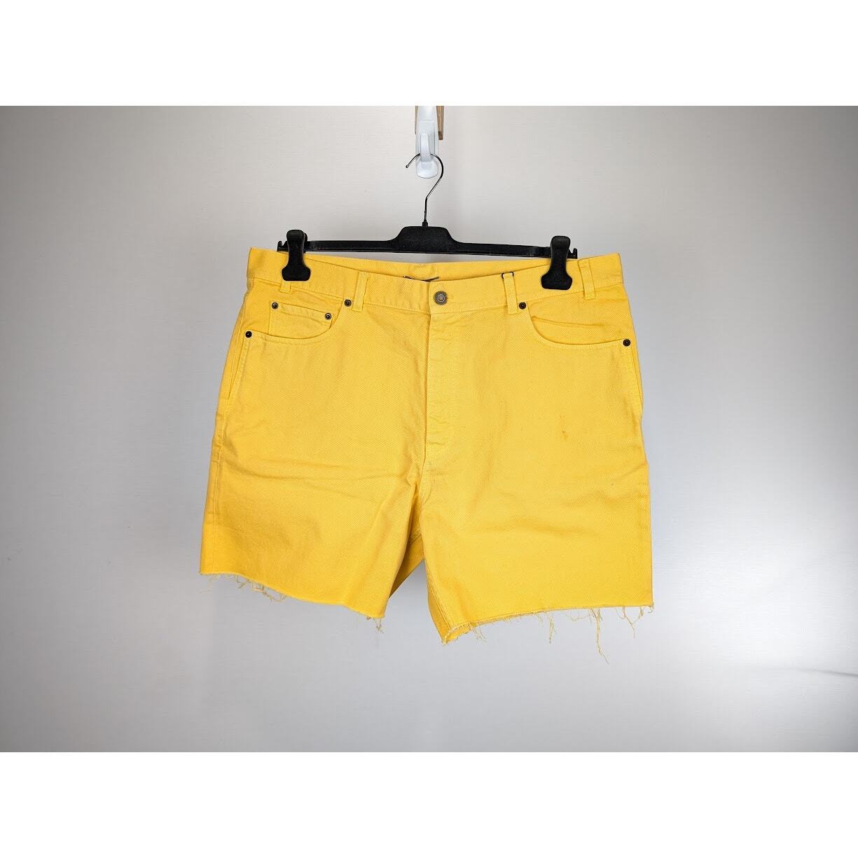 Saint Laurent Paris corto in denim giallo nuovo con etichetta 34