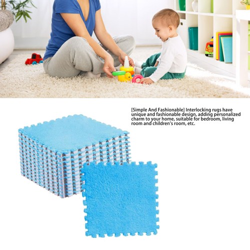 Plush Foam Carpet Tiles 10pcs Interlocking Floor Mat Fashionable Soft For - Picture 4 of 12