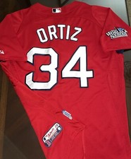 2013 WS David Ortiz #34 Custom Team Issued Boston Red Sox Majestic Jersey 44/L