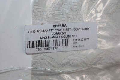 Parure De Lit Sferra Corrado En Coton Matelassé - Taille King - Gris Colombe - Fabriqué En Italie