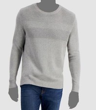  50 Club Room Men's Gray Textured Crewneck Sweater Size L