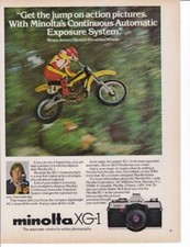 1980 Minolta XG-1 Camera Print-Ad/ Bruce Caytlyn Jenner- Motocross