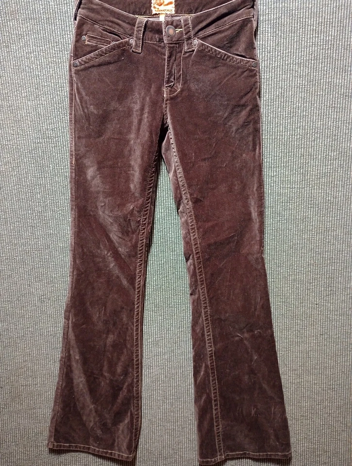Twill Twenty Two Women’s Brown Pants Size 26 / 28 Low Rise Flare Stretch - Image 2 of 4