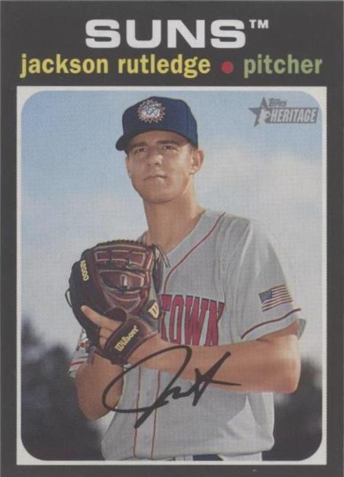 Jackson Rutledge Topps 2020 Topps Heritage Minor League Edition - Jackson Rutledge #169 (RC ...