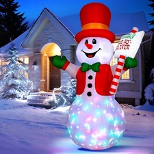 Weihnachtsdeko Außen 244cm Schneemann Aufblasbar mit LED Weihnachten Deko C283