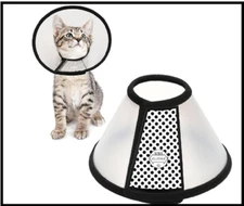 Depets Adjustable Recovery Pet Cone E-Collar for Cats Puppy Rabbit Plastic E...