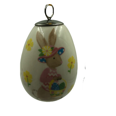 Gisela Graham Vintage Style Osterei bemalt Keramik Hase Kugel Dekoration