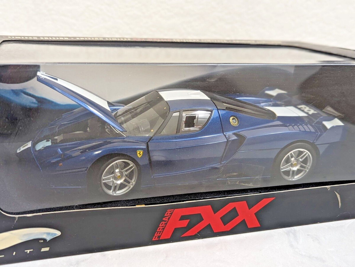 Hot Wheels Elite FERRARI FXX RACE CAR BLUE 1:18 Scale | eBay