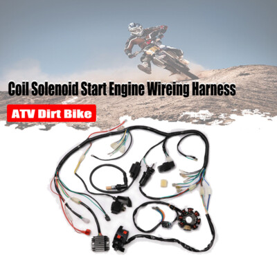 Wiring Harness Wire Loom Stator CDI Coil KIT for ATV QUAD Bike 125 150 200 250cc
