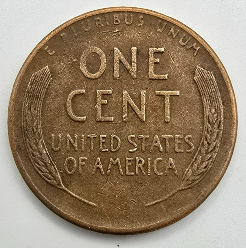 1944 S Wheat Cent DDR 1DR 010 & Strike Through XF Mint Error Penny Double Die