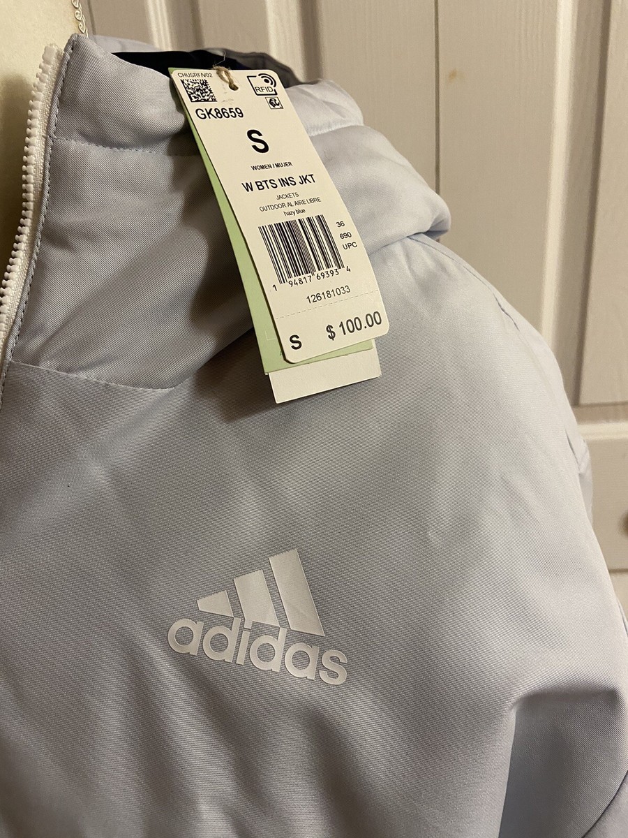 Women's Hazy Blue Adidas Coat, Sz Small, NWT | eBay