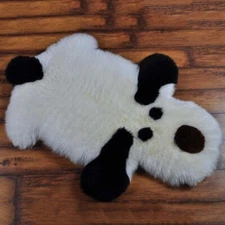 STP Goods Puppy Faux Sheepskin Fur Area Rug 3.75 x 2.5 ft, Black and White