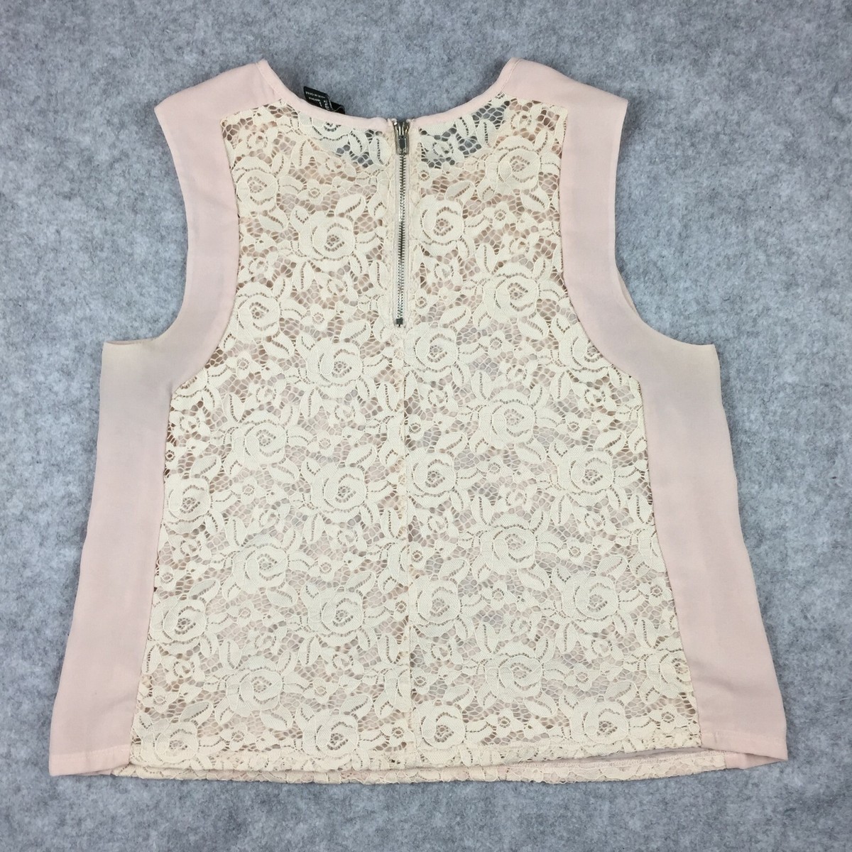 Forever 21 Sleeveless Floral Lace Top w/ Back Zipper, Women's S