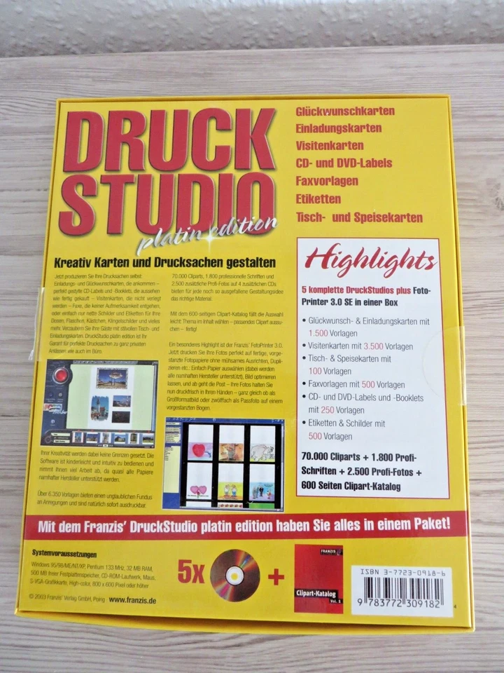 Franzi's Druck-Studio Platin Edition in OVP - Bild 2 von 4