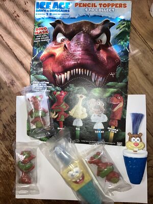 KELLOGGS PENCILTOPPERS-Spongebob&Sandy&(3)ICE AGE BUCK