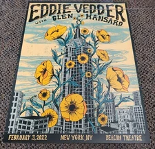 Eddie Vedder 2022 - NYC Beacon Theatre AP Poster 