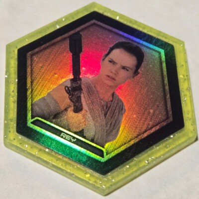 Rey Foil Topps Star Wars Galactic Connexions 1st Edition Green Starfield Disc