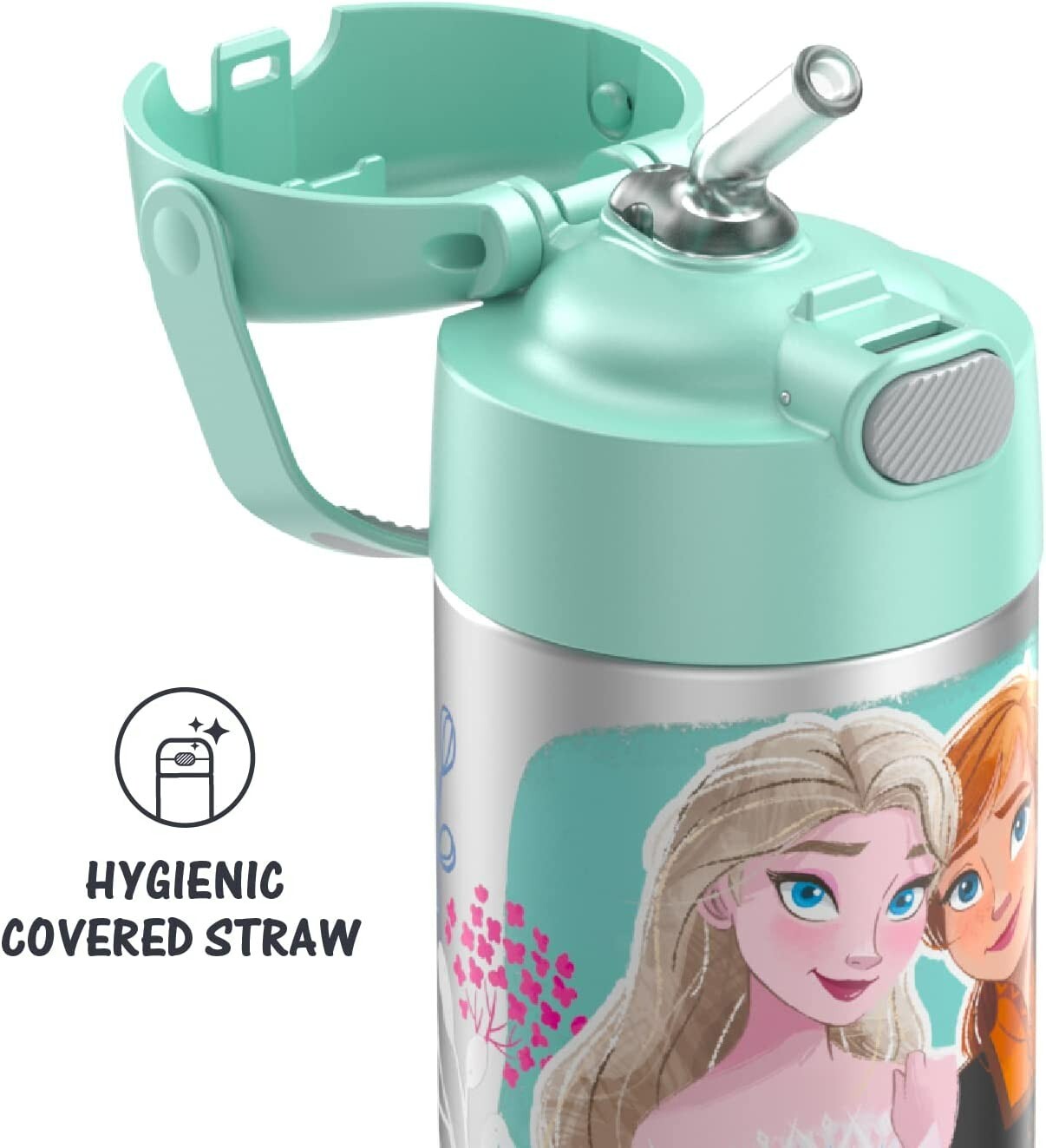 Get the Frozen 2 Thermos Straw Bottle for Kids - Insulated Stainless Steel, 12oz