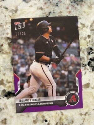 2021 TOPPS NOW PURPLE PARALLEL CARD 10/25 DIAMONDBACKS EDUARDO ESCOBAR #217