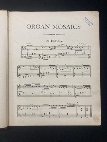 ORGAN MOSAICS J. R. Murray JOHN CHURCH Co. 1890 VTG - Imagen 6 de 7