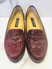 Mario Valentino Italy Red Ostrich Leg Men’s Loafers Shoes