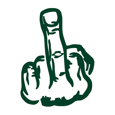 Middle Finger Die Cut Vinyl Decal No Background Multiple Colors Made in USA