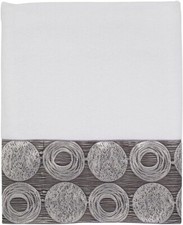 AVANTI 28" x 55" Galaxy Circles Bath Towel, White/Silver NWT 
