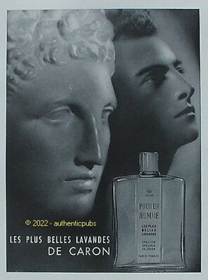 REKLAME CARON PARFUM FÜR EINEN MANN DIE SCHÖNSTEN LAVENDEL VON 1961 AD PUB