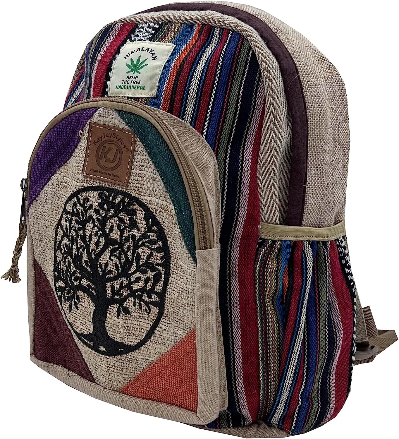 tree of life Small hemp backpack, small hemp purse, hippie bags, freespirit  bags, traveling bags, fairtrade bag, festival backpack