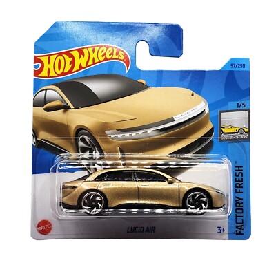 Hot Wheels Gold Lucid Air Kids Diecast Model Toy Car Factory Fresh