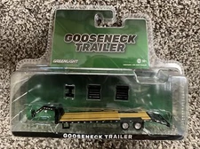 1:64 GreenLight HITCH & TOW BLACK GOOSENECK 5th Wheel FLATBED TRAILER NEW!