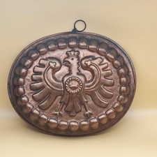 francuski vintage owalna miedziana dekoracja forma do pieczenia szczegółowy motyw orła