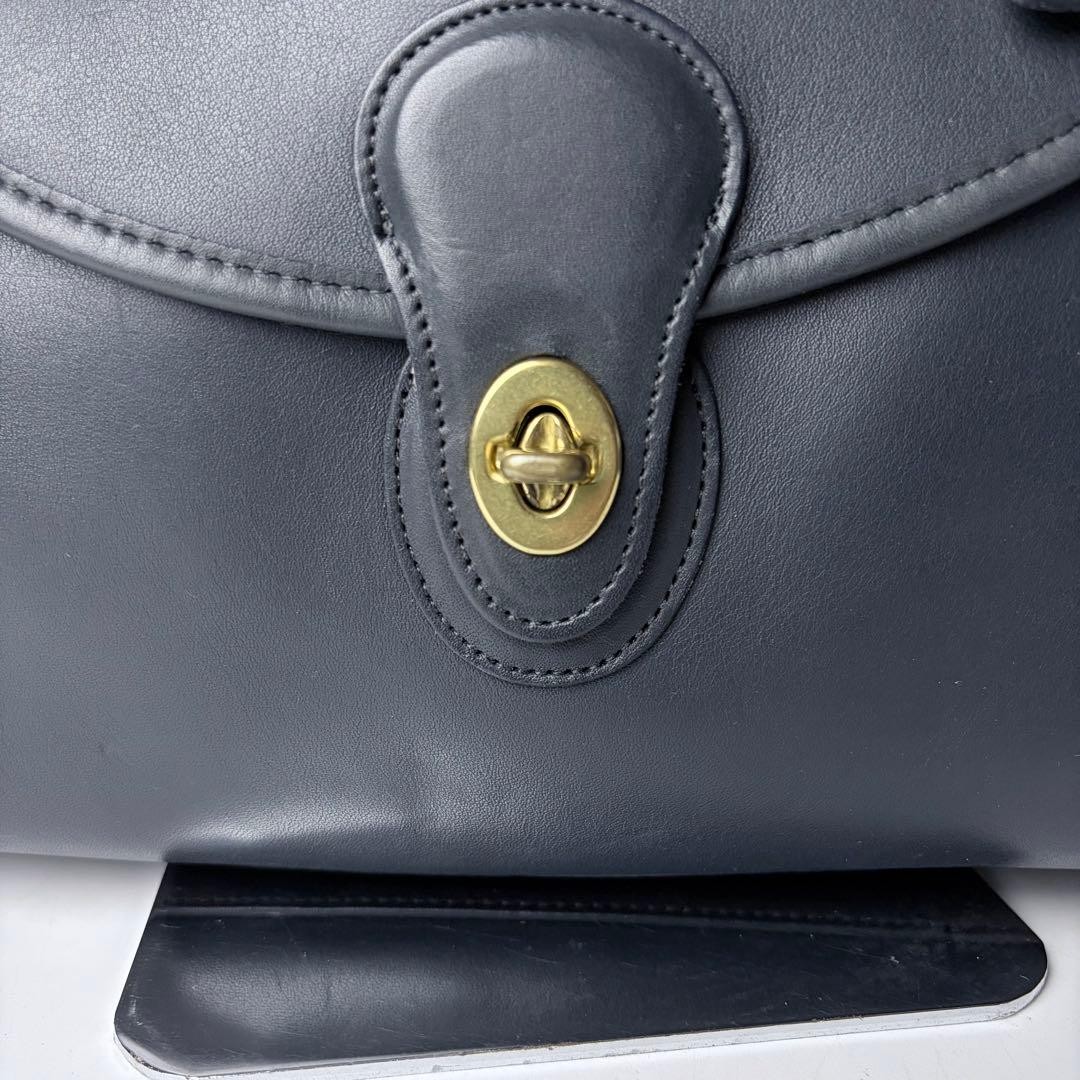 Coach Logan Bag 329 Shoulder Handbag Navy Leather Turnlock 9.8 x 7.8 x 3.9 inch thumbnail 10