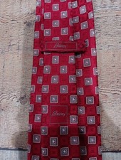 Brioni Men's Red Geometric Tie 100 Silk Made in Italy