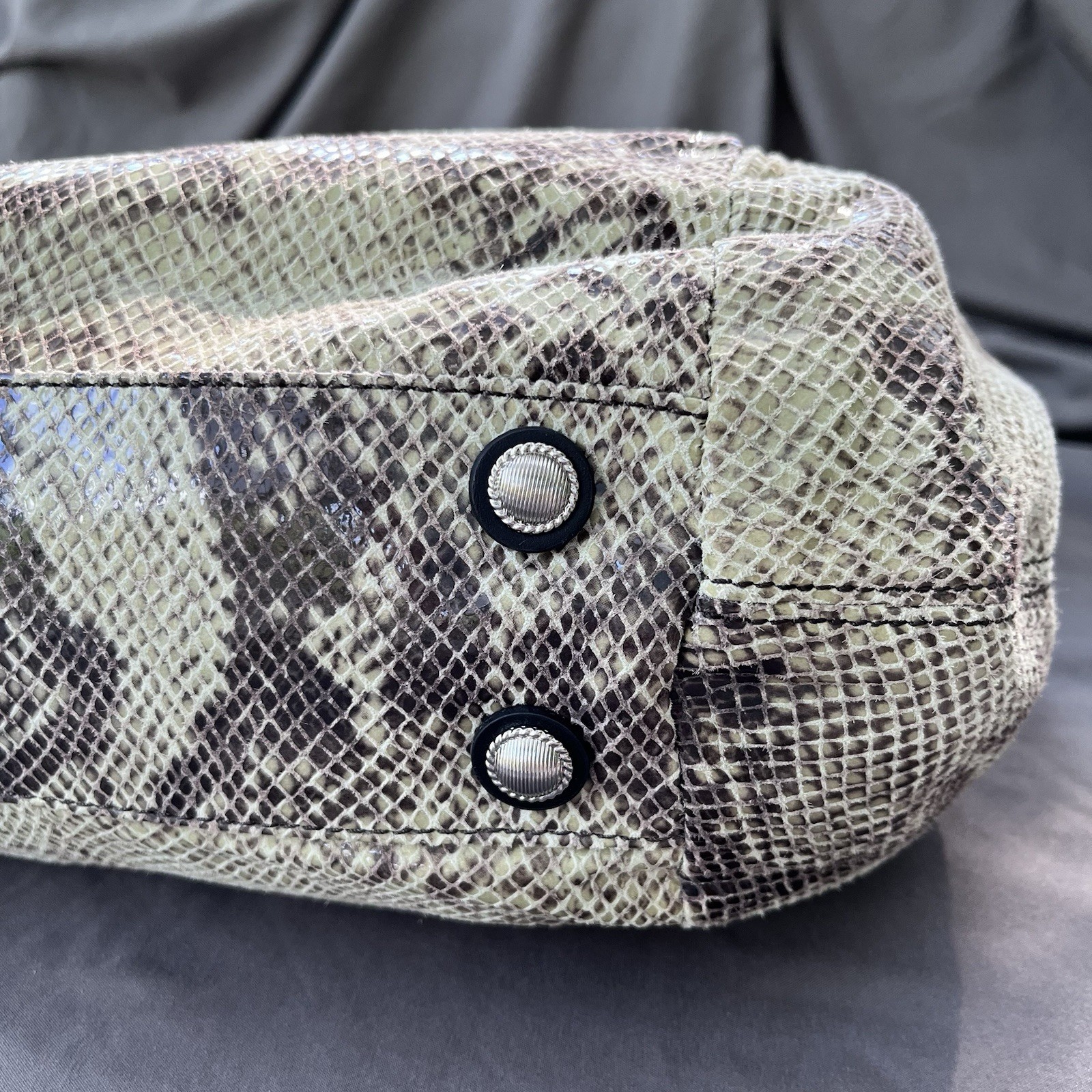 Judith Ripka PYTHON Embossed Leather MINT/SAGE GR… - image 11