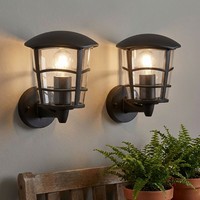 2Er Set Wand Laternen Veranda AußEn Lampen Fassaden Alu Strahler Garten Leuchten