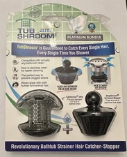 TubShroom® Ultra (Stainless) Strainer Plus StopShroom® Plug Combo for Tub Drains