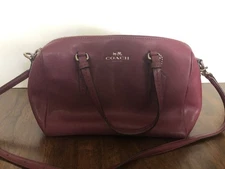 Burgundy  Leather  Coach Kelsey Satchel / Crossbody Bag