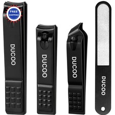 Nail Clipper Set 4 PCS Ultra Sharp Stainless Steel Toenail Fingernail DUCOO