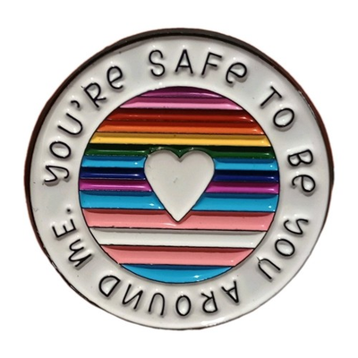 #ad #ad You Are Safe To Be Around Me Rainbow Enamel Metal Pin Ally Inclusive LGBTQ Pride $7.95
