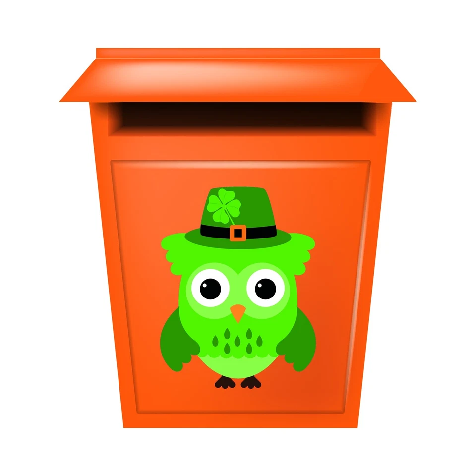 Aufkleber Sticker grüne Eule mit Kleeblatt lustig coole Sticker für Kinder selbs - Bild 4 von 4