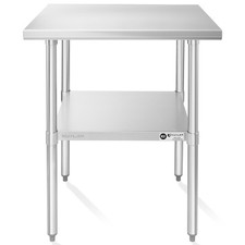 30x30 Stainless Steel Table, NSF Commercial Restaurant Kitchen Prep  Work Table