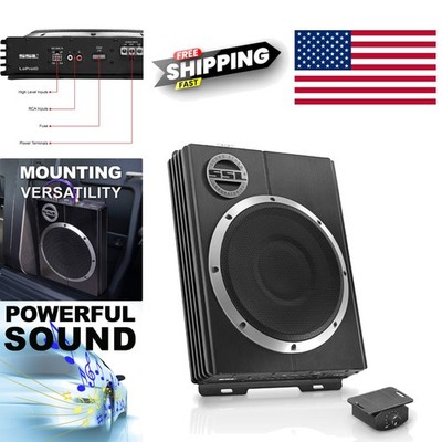 10 Inch Low Profile Subwoofer with High and Low Level Inputs for Versatile Use