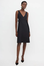 100% Authentic NWT $3690 VALENTINO Side Bow Silk Wool A-Line Dress Size US 2 XS